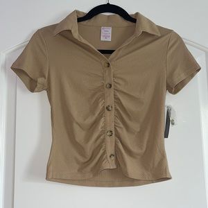 No Boundaries Cropped Button Down